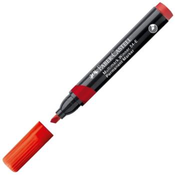 Faber-Castell: Permanent Marker piros alkoholos filctoll vágott heggyel kép