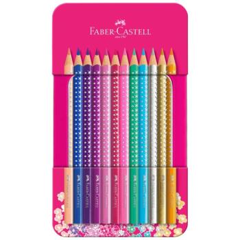 Faber-Castell: Sparkle 12 darabos színesceruza szett fém díszdobozban kép