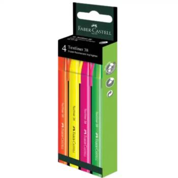 Faber-Castell: Textliner 38 Szövegkiemelő szett fluoreszkáló színekkel 4db-os csomag