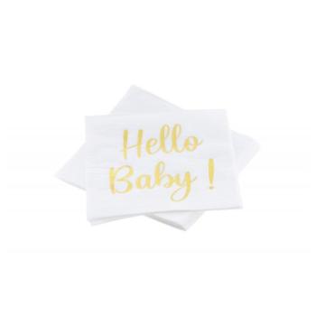 Fehér szalvéták - Hello Baby 20 db kép
