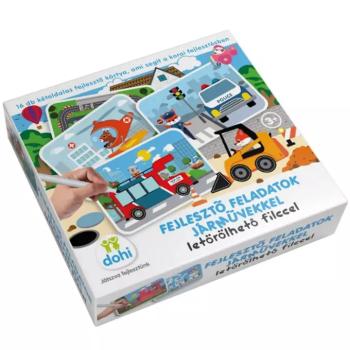 Fejlesztő feladatkártyák letörölhető filccel - Járművek kép