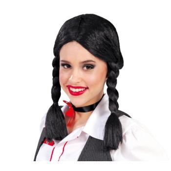 Fekete fonott paróka kép