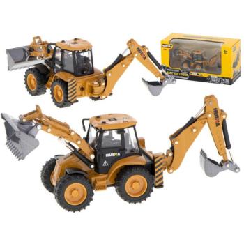 Fém rakodó kotrógép mozgatható kanalakkal, öntött H-toys 1704 1:50 kép