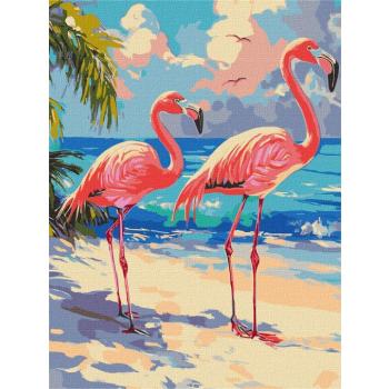 Festés számok szerin - Rózsaszín flamingók ©art_selena_ua 30 x 40 cm kép