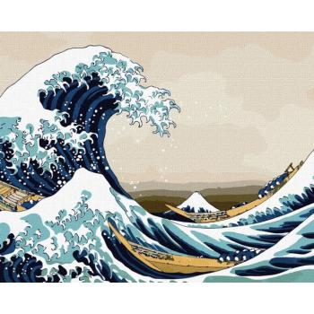 Festés számok szerint - A nagy hullám Kanagawánál © Katsusika Hokusai 40 x 50 cm kép