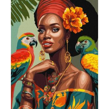 Festés számok szerint - Afrikai divatikon 40 x 50 cm