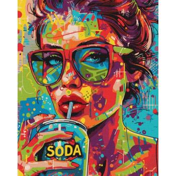 Festés számok szerint - Lány szódával art_selena_ua 40 x 50 cm kép