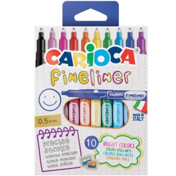 Fineliner 10db-os tűfilc szett 0,5mm - Carioca kép