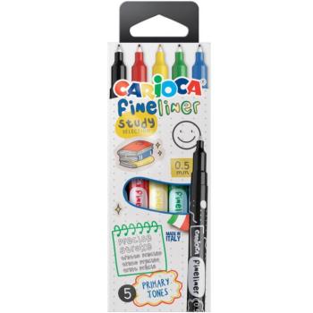 Fineliner Study Selection 5db-os tűfilc szett 0,5mm - Carioca kép