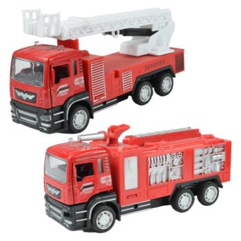 Fire Truck: Hátrahúzós tűzoltó teherautó kétféle változatban 14cm kép