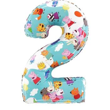 Fólia lufi 2-es születésnapi szám - Peppa Malac 66 cm kép