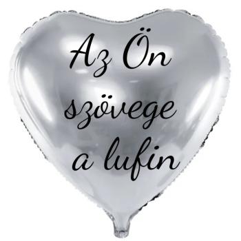 Fólia lufi szöveggel - Ezüst szív 61 cm kép
