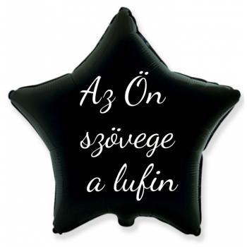 Fólia lufi szöveggel - Fekete csillag 45 cm kép
