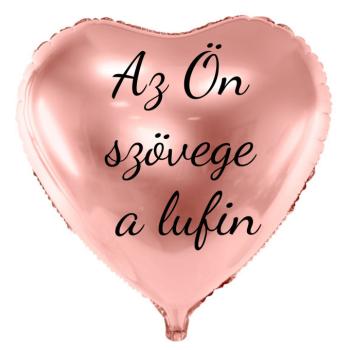 Fólia lufi szöveggel - Rózsaszín - arany szív 61 cm kép