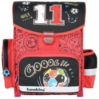 Football fekete-piros ergonomikus iskolatáska, hátizsák 36x27x14cm - Bambino kép