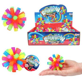 Fun Szivárványszínű világító pattogó labda 1db kép