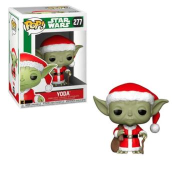 Funko POP! Bobble Star Wars - Holiday Santa Yoda figura #277 kép