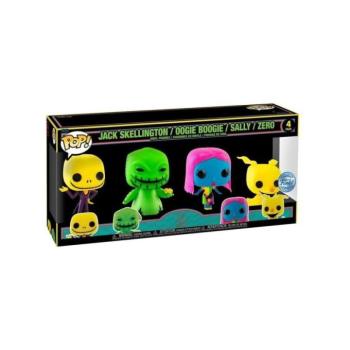Funko POP! Disney: The Nightmare Before Christmas - 4 pack figura (Blacklight) kép