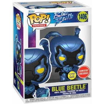 Funko POP! Movies: Blue Beetle - Blue Beetle (Glows in the Dark) (Gamestop Exclusive) figura #1406 kép