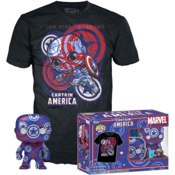 Funko POP! & Tee: Marvel Patriotic Age - Captain America figura és póló (M) kép