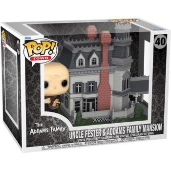 Funko POP! Town: The Addams Family - Uncle Fester w/Addams Familiy Mansion figura #40 kép