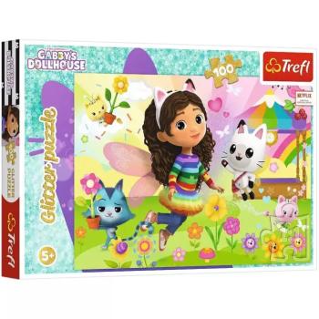 Gabi babaháza Csillogó kaland 100db-os glitteres puzzle – Trefl kép