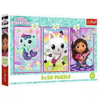 Gabi babaháza Gabival és a cicákkal 3x50db-os puzzle - Trefl kép