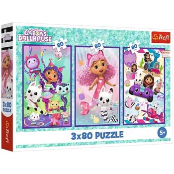 Gabi babaháza színes napok 3x80db-os puzzle - Trefl kép