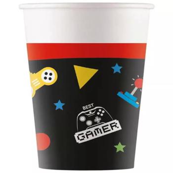 Gamer mintás papírpohár 8db-os szett 200ml