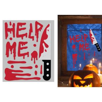 Gél ablakdísz – Help me 40 × 50 cm kép