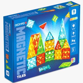 Geomag: Magnetic Tiles Gems mágneses építőkocka 16db-os szett kép