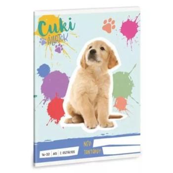 Golden Retriever mintás vonalas füzet - 2. osztályos, A5 kép