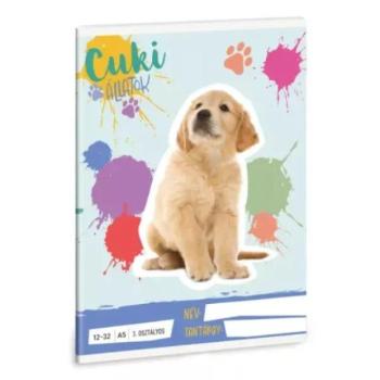 Golden Retriever mintás vonalas füzet - 3. osztály, A5 kép