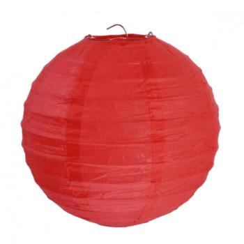Gömbölyű papír lampion 20 cm Szín: Piros kép