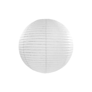 Gömbölyű papír lampion fehér 25 cm kép