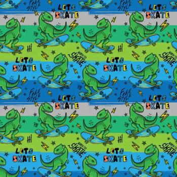 Gördeszkázó T-Rex mintás csomagolópapír 100x70cm kép