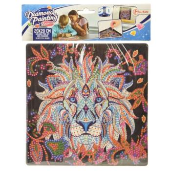 Gyémántszemes kirakó: Oroszlán gyémántfestő szett 20x20cm kép
