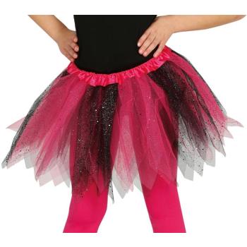 Gyerek TUTU szoknya - fekete - rózsaszín 30 cm