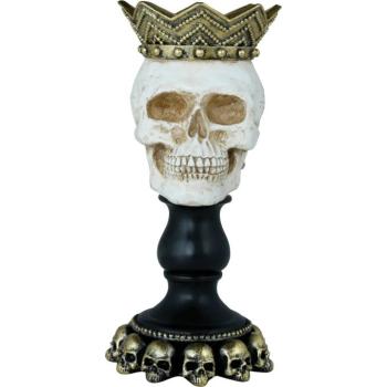 Gyertyatartó – koponya koronával 25 x 12 cm kép
