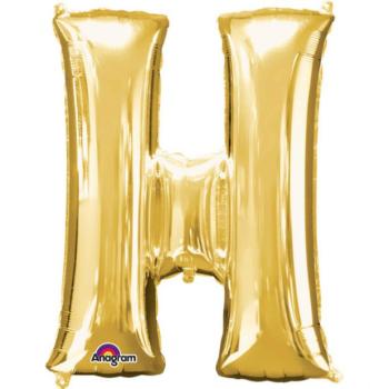 H betű mini fólia lufi 33 cm - arany kép