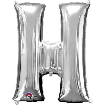 H betű mini fólia lufi 33 cm - ezüst kép