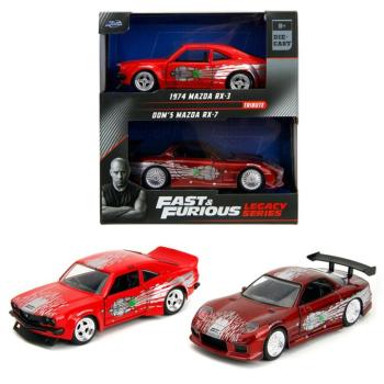 Halálos iramban: Dom Mazda RX-7 és 1974 Mazda RX-3 fém kisautó szett – Jada Toys kép