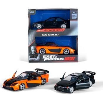 Halálos Iramban: Legacy Series Han’s Mazda RX-7 & Heist Honda Civic fém autómodell szett 1/32 - Jada Toys kép