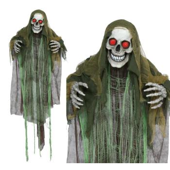 Halloween-i függő dekoráció – Csontváz fénnyel, hanggal és mozgással, 165 cm kép