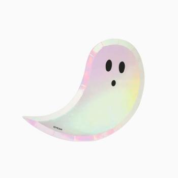 Halloween papírtányér – Szellem kép