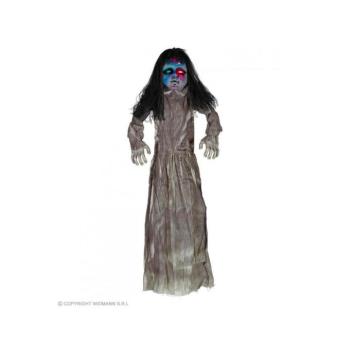 Halloweeni baba dekoráció világító fejjel és hanggal - 122 cm