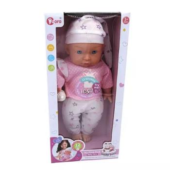 Hangot adó játékbaba lámakornis ruhában - 35 cm kép