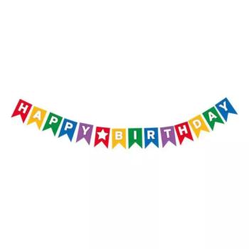 Happy Birthday feliratos party banner 230cm kép