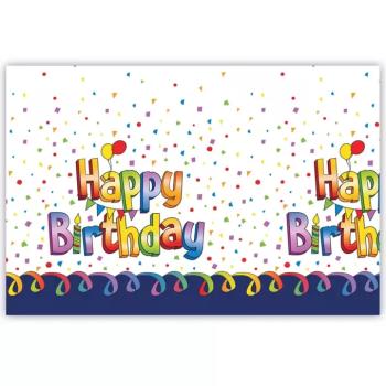 Happy Birthday műanyag asztalterítő – 120x180 cm