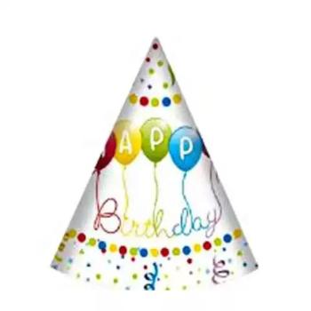Happy Birthday papír csákó 6db-os